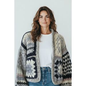 THE SILVER LINING Handmade Crochet Cardigan